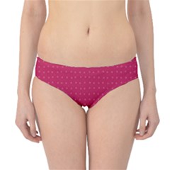 Rose Pink Color Polka Dots Hipster Bikini Bottoms by SpinnyChairDesigns