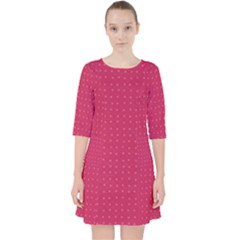 Rose Pink Color Polka Dots Pocket Dress by SpinnyChairDesigns