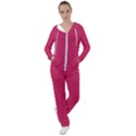 Rose Pink Color Polka Dots Women s Tracksuit View1