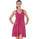 Rose Pink Color Polka Dots Show Some Back Chiffon Dress View1