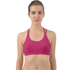 Rose Pink Color Polka Dots Back Web Sports Bra by SpinnyChairDesigns