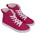 Rose Pink Color Polka Dots Women s Hi-Top Skate Sneakers View3