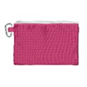 Rose Pink Color Polka Dots Canvas Cosmetic Bag (Large) View1