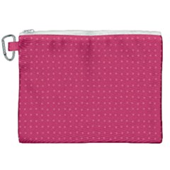 Rose Pink Color Polka Dots Canvas Cosmetic Bag (xxl) by SpinnyChairDesigns