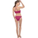 Rose Pink Color Polka Dots Racer Front Bikini Set View2