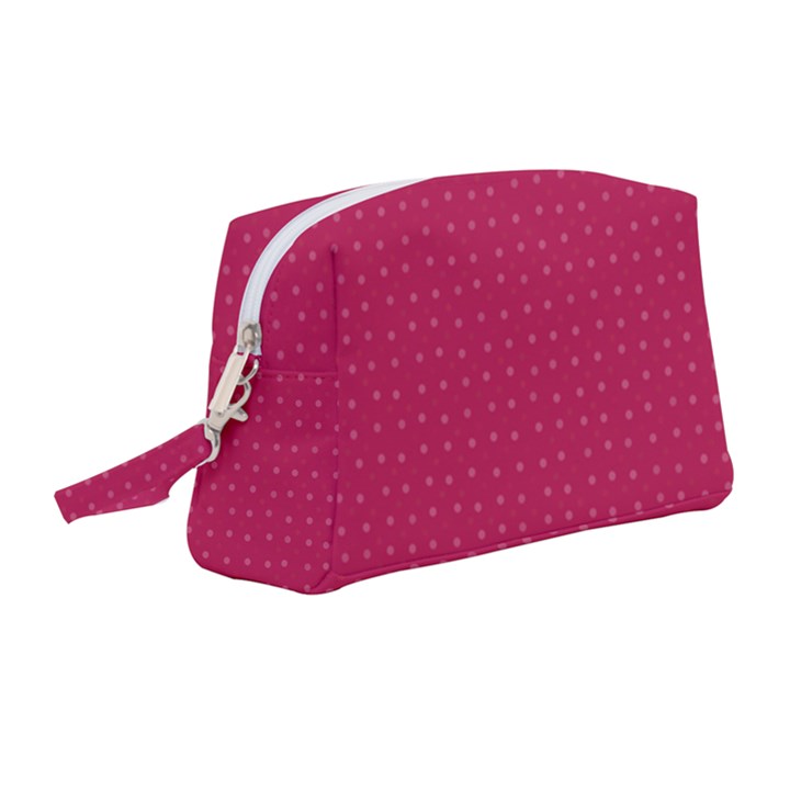 Rose Pink Color Polka Dots Wristlet Pouch Bag (Medium)