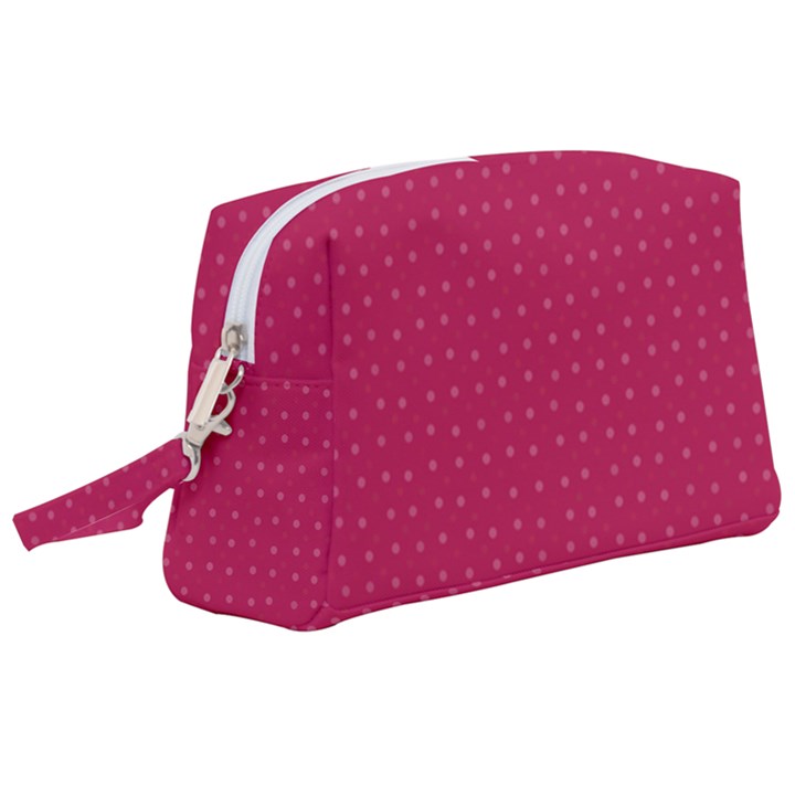 Rose Pink Color Polka Dots Wristlet Pouch Bag (Large)