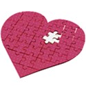 Rose Pink Color Polka Dots Wooden Puzzle Heart View2