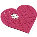 Rose Pink Color Polka Dots Wooden Puzzle Heart View3