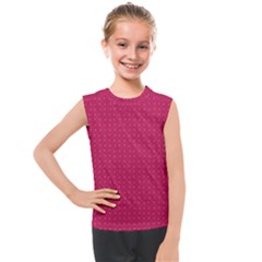 Rose Pink Color Polka Dots Kids  Mesh Tank Top by SpinnyChairDesigns