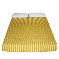 Saffron Yellow Color Stripes Fitted Sheet (california King Size) by SpinnyChairDesigns