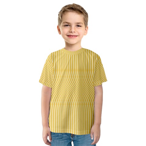 Saffron Yellow Color Stripes Kids  Sport Mesh Tee by SpinnyChairDesigns