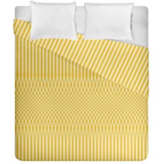 Saffron Yellow Color Stripes Duvet Cover Double Side (california King Size) by SpinnyChairDesigns