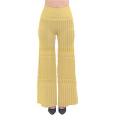 Saffron Yellow Color Stripes So Vintage Palazzo Pants by SpinnyChairDesigns