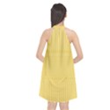 Saffron Yellow Color Stripes Halter Neckline Chiffon Dress  View2