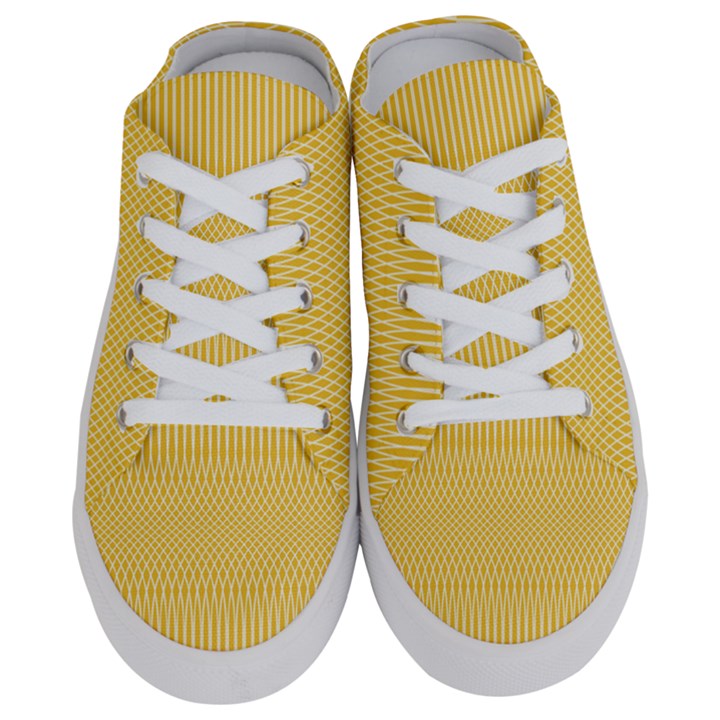 Saffron Yellow Color Stripes Half Slippers