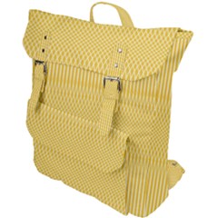 Saffron Yellow Color Stripes Buckle Up Backpack by SpinnyChairDesigns