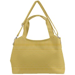 Saffron Yellow Color Stripes Double Compartment Shoulder Bag by SpinnyChairDesigns