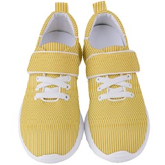 Saffron Yellow Color Stripes Women s Velcro Strap Shoes by SpinnyChairDesigns