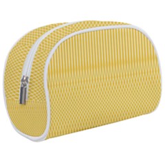 Saffron Yellow Color Stripes Makeup Case (medium) by SpinnyChairDesigns