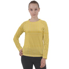 Saffron Yellow Color Stripes Women s Long Sleeve Raglan Tee