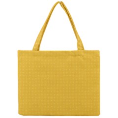 Saffron Yellow Color Polka Dots Mini Tote Bag by SpinnyChairDesigns