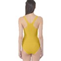 Saffron Yellow Color Polka Dots One Piece Swimsuit View2