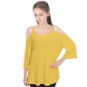 Saffron Yellow Color Polka Dots Flutter Tees View1