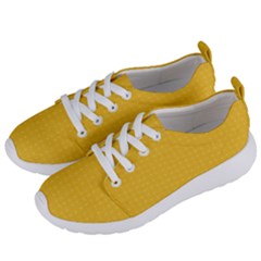 Saffron Yellow Color Polka Dots Women s Lightweight Sports Shoes