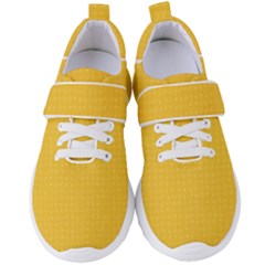 Saffron Yellow Color Polka Dots Women s Velcro Strap Shoes by SpinnyChairDesigns