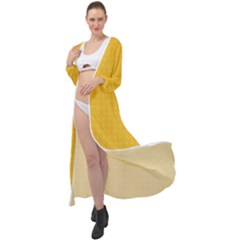 Saffron Yellow Color Polka Dots Maxi Chiffon Beach Wrap by SpinnyChairDesigns