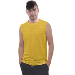 Saffron Yellow Color Polka Dots Men s Regular Tank Top