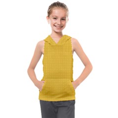 Saffron Yellow Color Polka Dots Kids  Sleeveless Hoodie