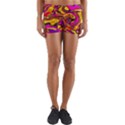 Colorful Boho Swirls Pattern Yoga Shorts View1