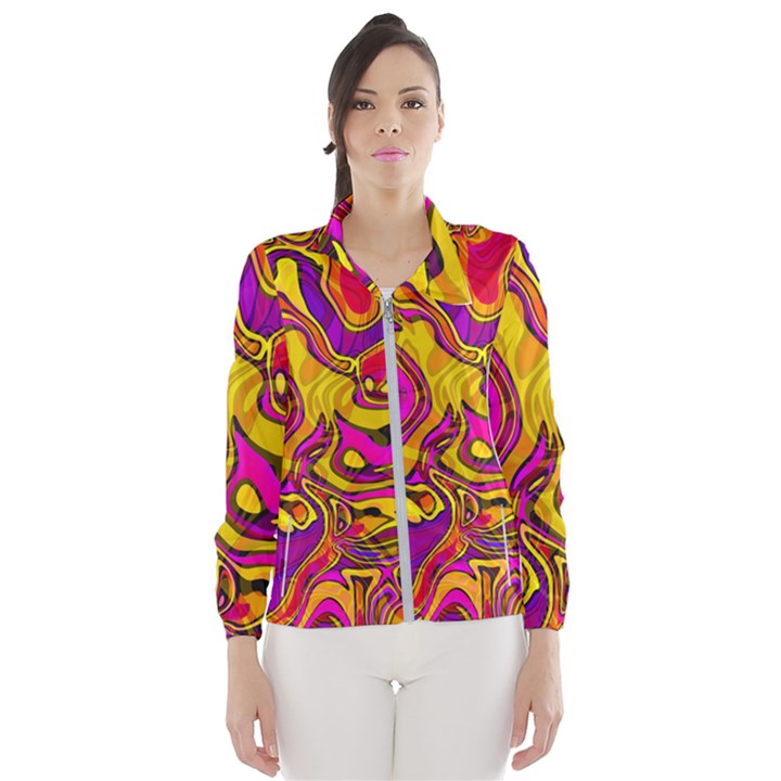 Colorful Boho Swirls Pattern Women s Windbreaker