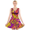 Colorful Boho Swirls Pattern V-Neck Sleeveless Dress View1