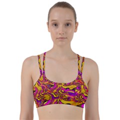 Colorful Boho Swirls Pattern Line Them Up Sports Bra by SpinnyChairDesigns