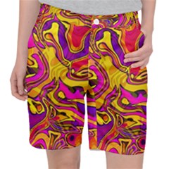 Colorful Boho Swirls Pattern Pocket Shorts by SpinnyChairDesigns