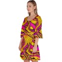 Colorful Boho Swirls Pattern Velour Kimono Dress View2