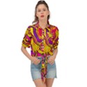 Colorful Boho Swirls Pattern Tie Front Shirt  View1