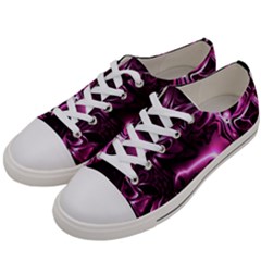 Black Magenta Abstract Art Women s Low Top Canvas Sneakers by SpinnyChairDesigns