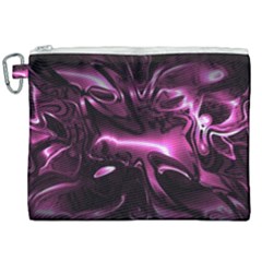 Black Magenta Abstract Art Canvas Cosmetic Bag (xxl) by SpinnyChairDesigns