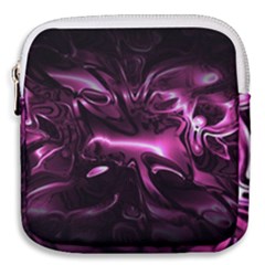 Black Magenta Abstract Art Mini Square Pouch by SpinnyChairDesigns