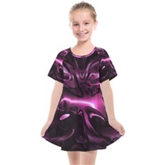 Black Magenta Abstract Art Kids  Smock Dress by SpinnyChairDesigns