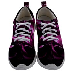 Black Magenta Abstract Art Mens Athletic Shoes by SpinnyChairDesigns