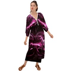 Black Magenta Abstract Art Grecian Style  Maxi Dress by SpinnyChairDesigns