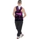 Black Magenta Abstract Art Men s Sleeveless Hoodie View2