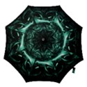 Biscay Green Black Abstract Art Hook Handle Umbrellas (Small) View1