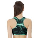 Biscay Green Black Abstract Art Sports Bra with Border View2