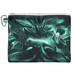 Biscay Green Black Abstract Art Canvas Cosmetic Bag (xxl) by SpinnyChairDesigns